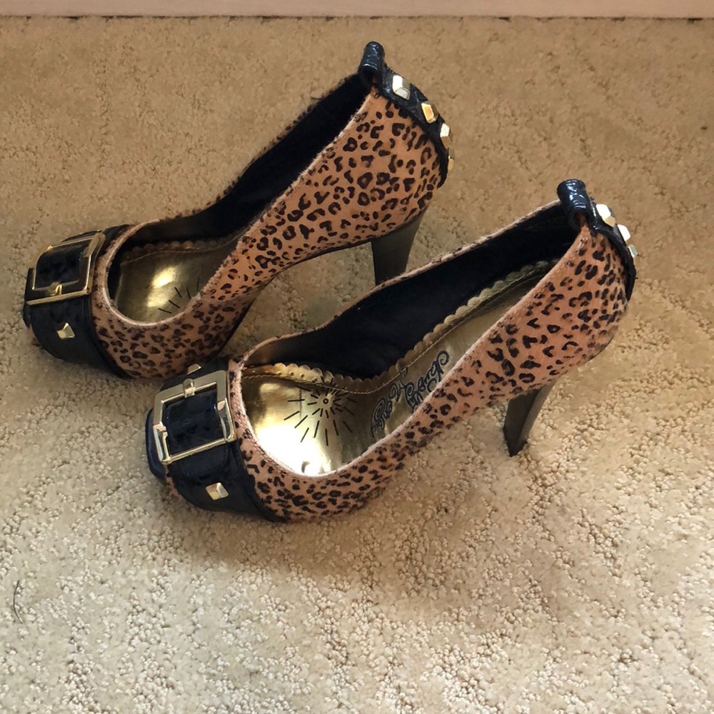 Naughty Monkey Cheetah Studded Pumps